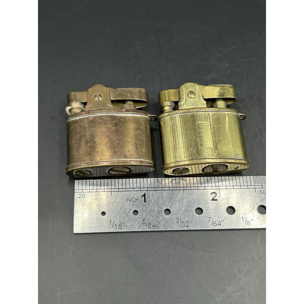 Miniature Brass Lighter Lot (2) Japan Penguin Automatic Lighter + SMC Art Deco - Picture 7 of 9